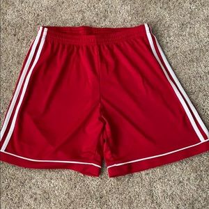 Men’s red Adidas shorts